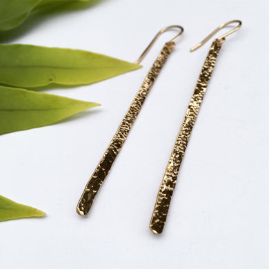 Hammered Bar Earring