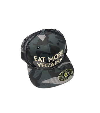 Eat More VegʻĀINA Camo Flatbill Hat